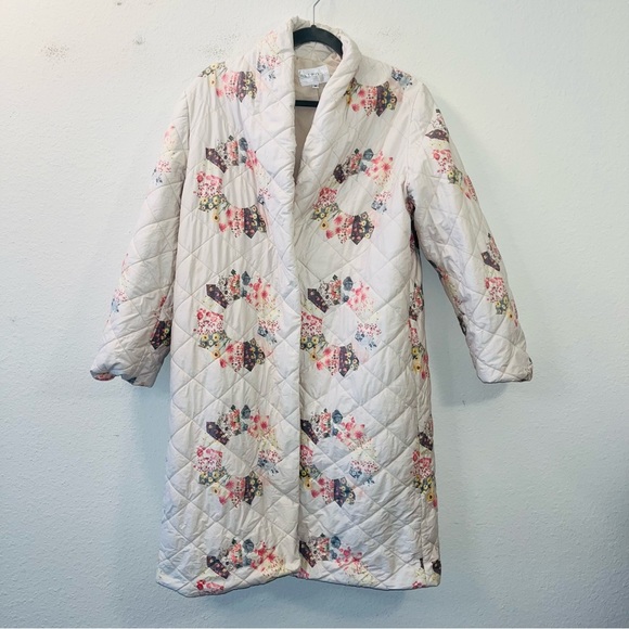 SAMANTHA SILPOS quilted sunburst robe coat lightweight jacket cream medium - Picture 5 of 16